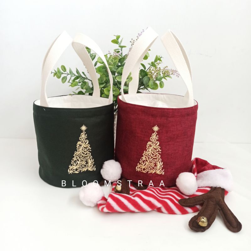 [ BURNET ] Hampers Bucket Bag Christmas Edition Tas Souvenir Natal