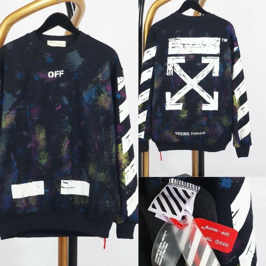 FREE ONGKIRSWEATER CREWNECK OFFWHITE GRADIENT - OFFWHITE CREWNECK -SWEATER OFF-WHITE|RA6
