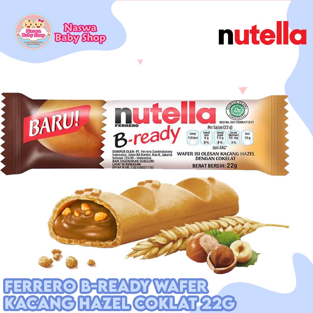 

Nutella Ferrero B-ready Wafer Kacang Hazelnut Coklat 22g