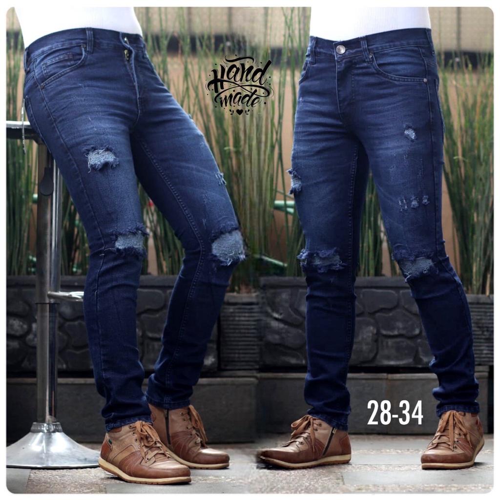 Celana Jeans sobek cakar pria dewasa - jeans kekinian - celana pria motif sobek cakar