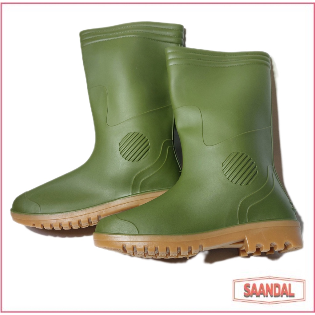 Sepatu Boot Safety Pertanian Perkebunan Lentur Mackers Hijau Kualtias Export Tinggi Anti Air (HARGA SATUAN)