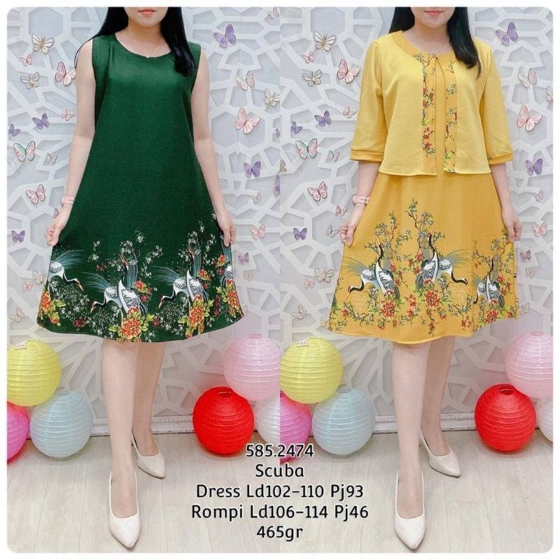 Dress 2474 Bahan scuba LD102-110 PJ93