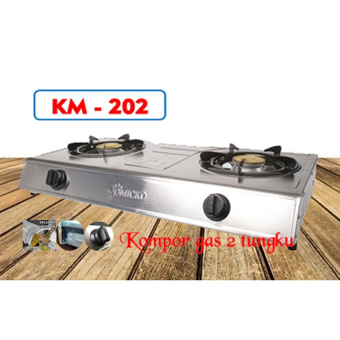 FM - Kompor Gas 2 Tungku Stainless Steel Omicko