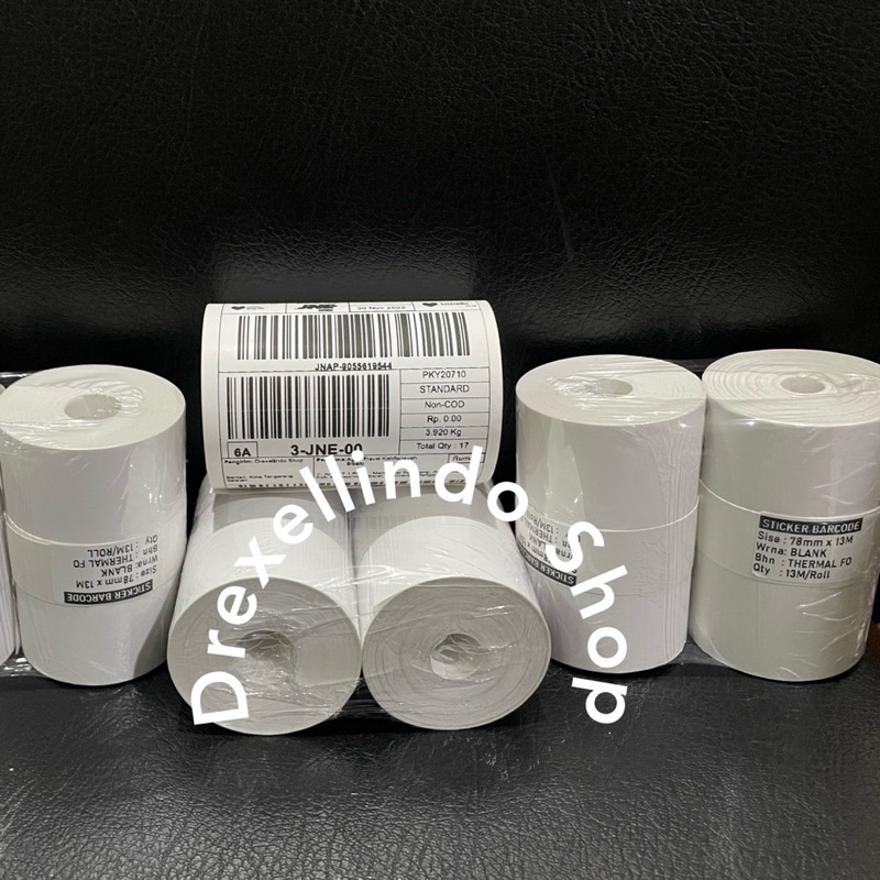 Kertas Thermal Label Stiker Continuous 78x50mm 13 meter