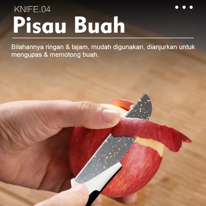 PROMO PISAU J13 Tajam Pisau Dapur 1 Set isi 5pcstKitchen Knife Pisau Roti Pisau Daging Pemotong Sayur -TERMURAH