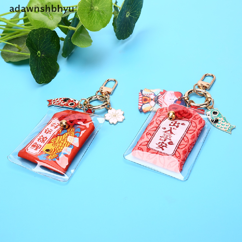 Adawnshbhyu 1X Omamori Maneki Neko Penghilang Kemalangan Lucky Key Holder Gantungan Kunci Gantungan Kunci Hadiah ID