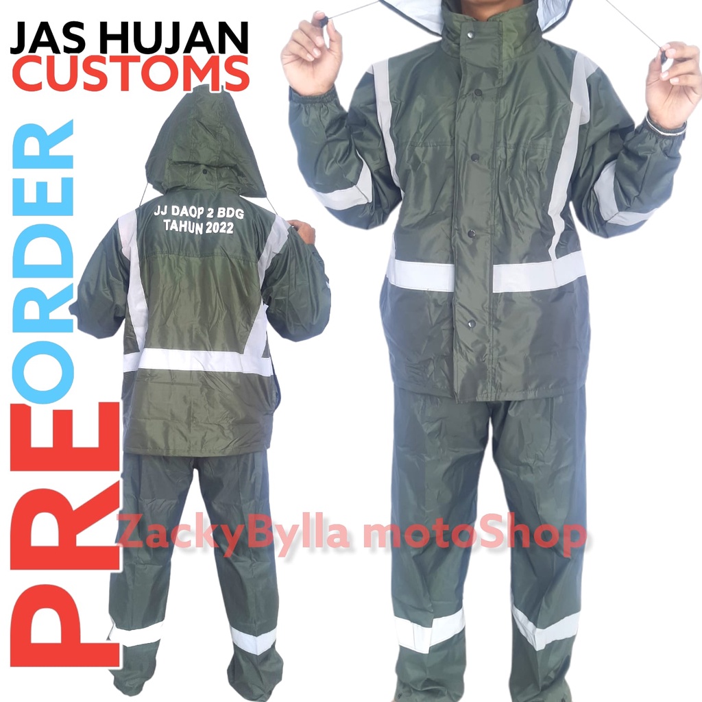 PRE ORDER Jas Hujan Bisa Customs Utk Perusahaan, Komunitas, Organisasi, Club, Partai, dll