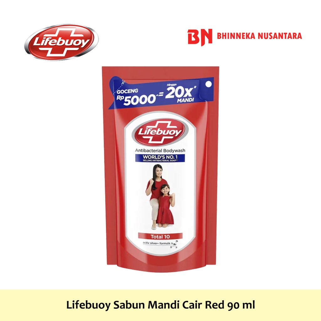 Jual Lifebuoy Sabun Mandi Cair Total 10 Red 90 Ml Shopee Indonesia