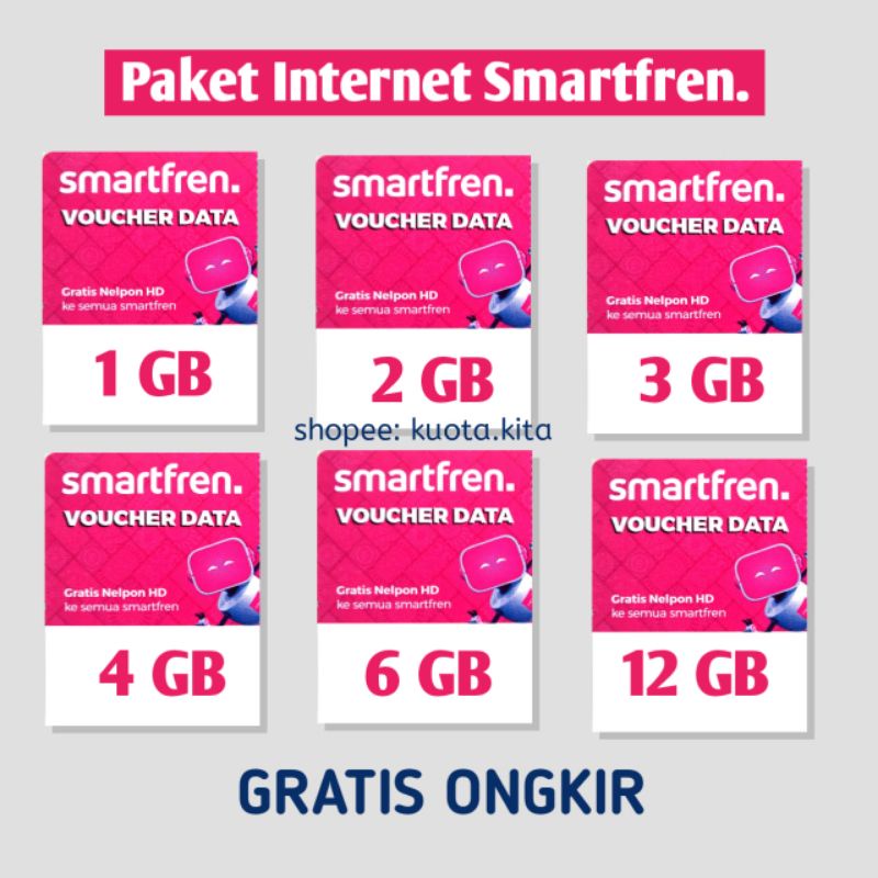 Paket Internet Smartfren 1GB 2GB 3GB 4GB 6GB Voucher Smartfren 1GB 2GB 3GB 4GB 6GB Kuota Mini Internet Smarfren 1 GB 2 GB 3 GB 4 GB 6 GB