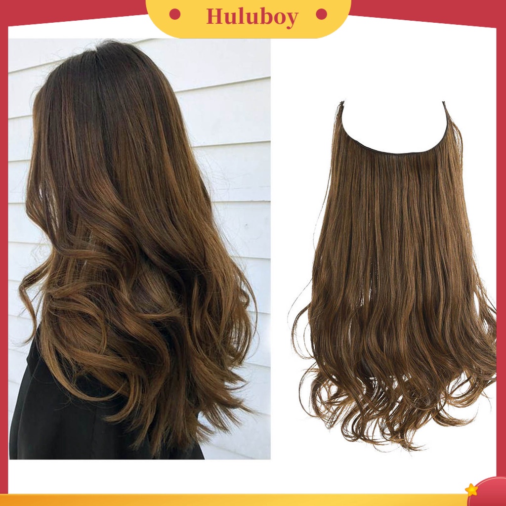 Klip Rambut Extension Elastis Model Keriting Gelombang Warna Natural Dapat Dicuci Untuk Wanita