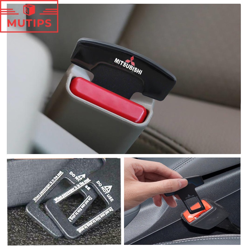 Mitsubishi 1/2Pcs Klip Gesper Sabuk Pengaman Pengaman Pengaman Mobil Metal Hard Plug Alarm Stopper Menghilangkan Suara Untuk Lancer Pajero Outlander Xpander Mirage Kuda Attrage