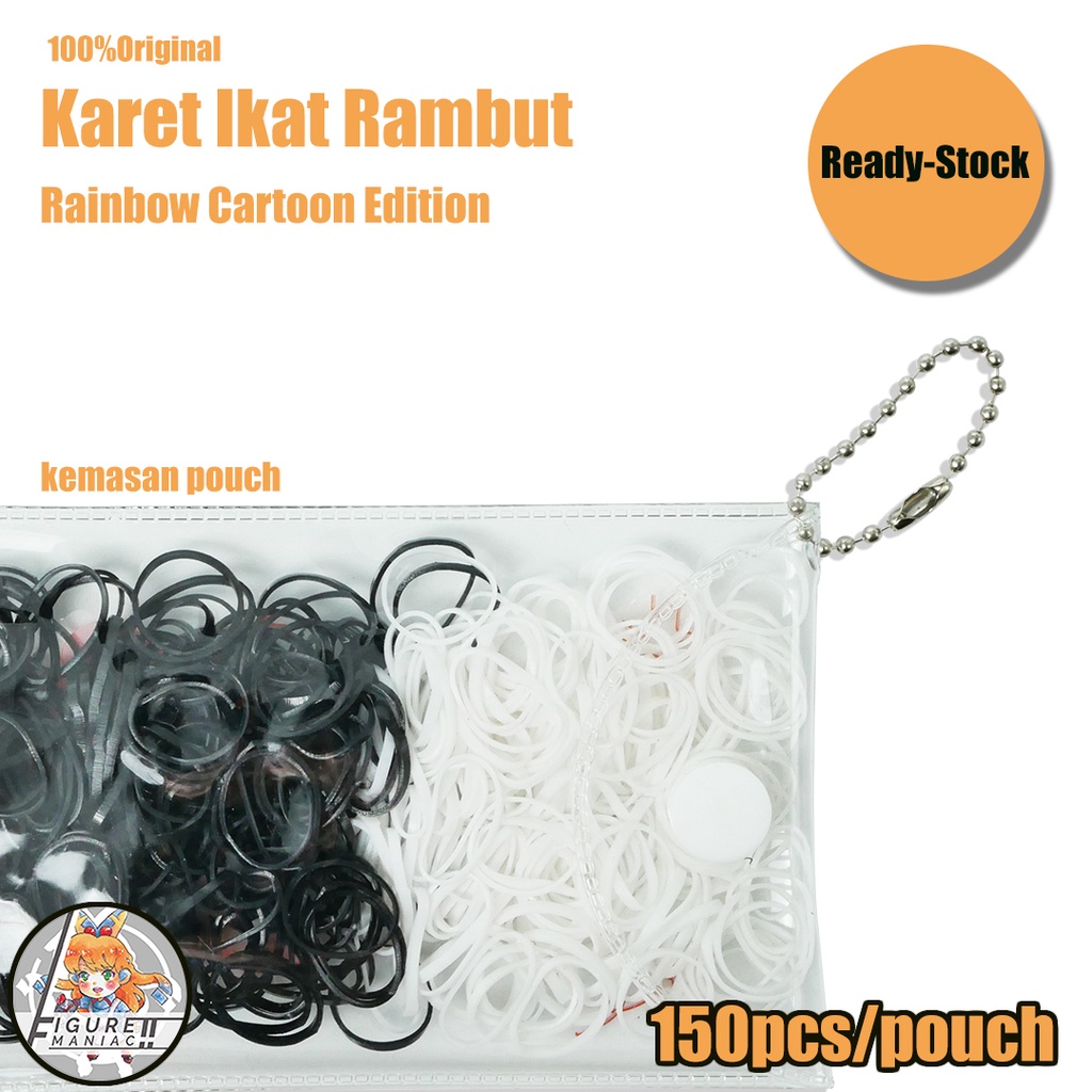 Aksesoris Rambut - Karet Jepang Pouch Rainbow Color Edition Premium Import Edition