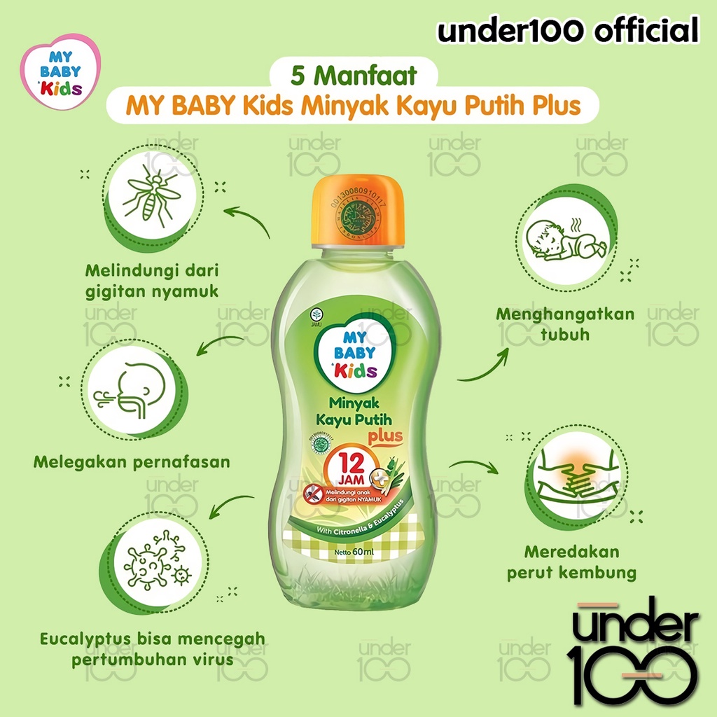 ❤ Under100 ❤ My Baby Kids Minyak Kayu Putih Plus 12 Jam | 150ml | 90ml | 60 ml | MyBaby | BPOM