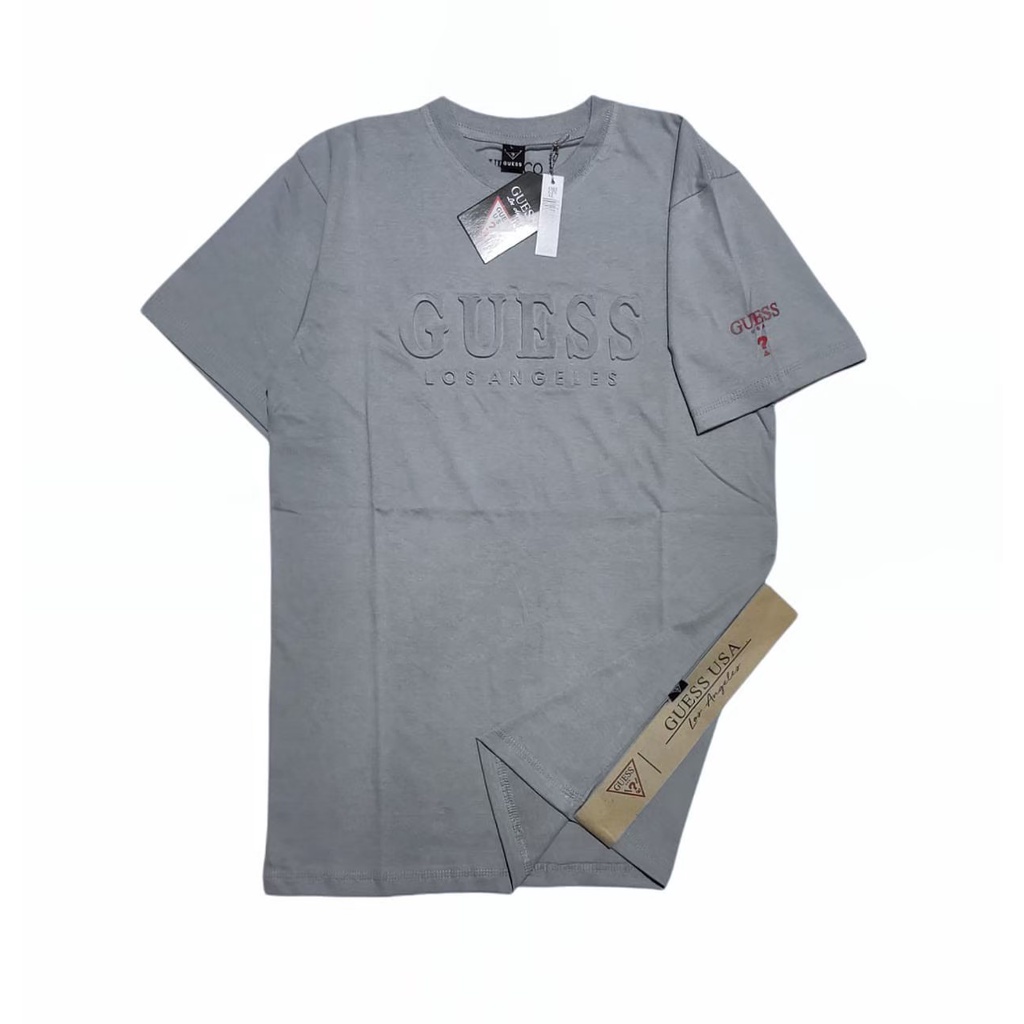 T-Shirt Baju Kaos Guess Sablon timbul Emboss Premium Quality