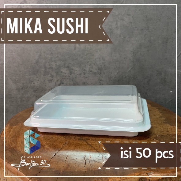 Mika Sushi / Mika Kue Mangkok / Mika Box Sushi / Mika Plastik Tray Sushi Isi 50 pcs