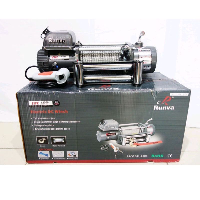 WINCH RUNVA ELECTRICK WINCH 12,0X/EWX 12000 12 VOLT KAPASITAS 5,5 TON
