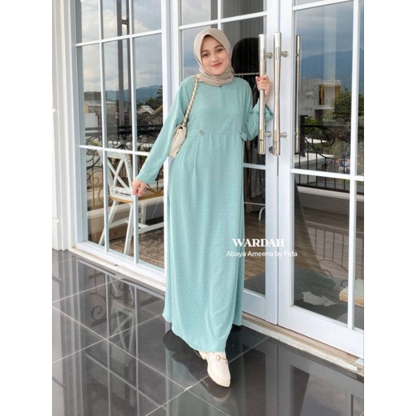 AMEENA ABAYA BAHAN CRINKLE URAGIRI - Dress muslimah By fefastyle