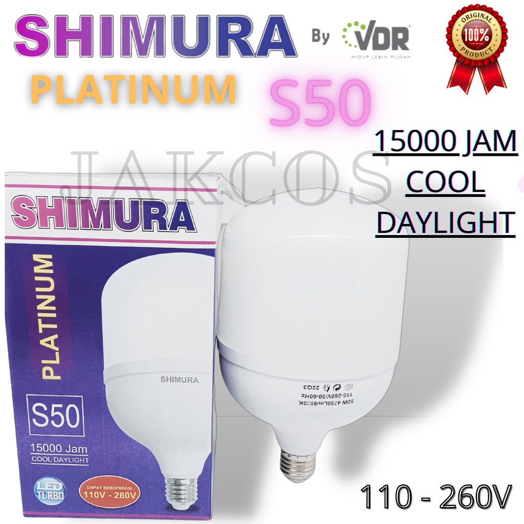 Bohlam SHIMURA PLATINUM Lampu LED 40 Watt  50 Watt 60 Watt Cahaya Putih Lumen