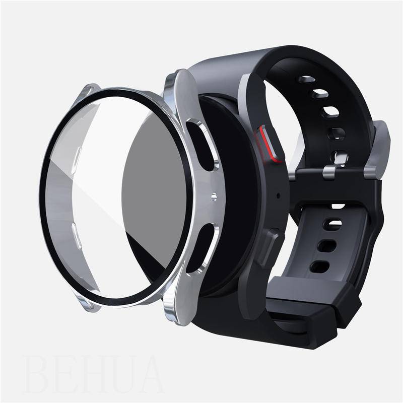 Case Pelindung Layar Bahan Kaca PC Bening Ukuran 44mm 40mm Untuk Samsung Galaxy watch 5