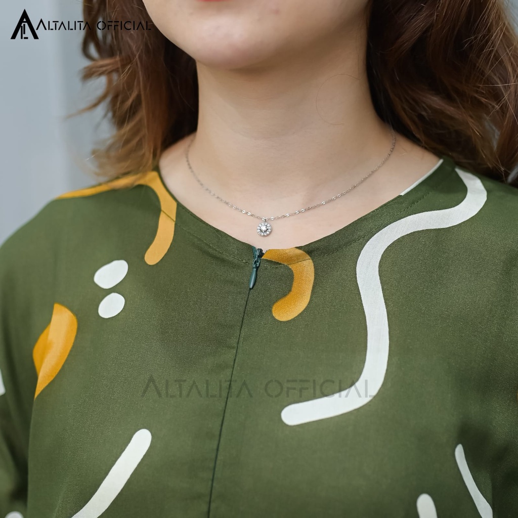 Altalita - Daster Gamis Rayon Kekinian Lengan Tangan Panjang Semata Kaki Busui Jumbo LD 120 Bahan Katun Rayon Adem Halus Tebal Premium Terbaru