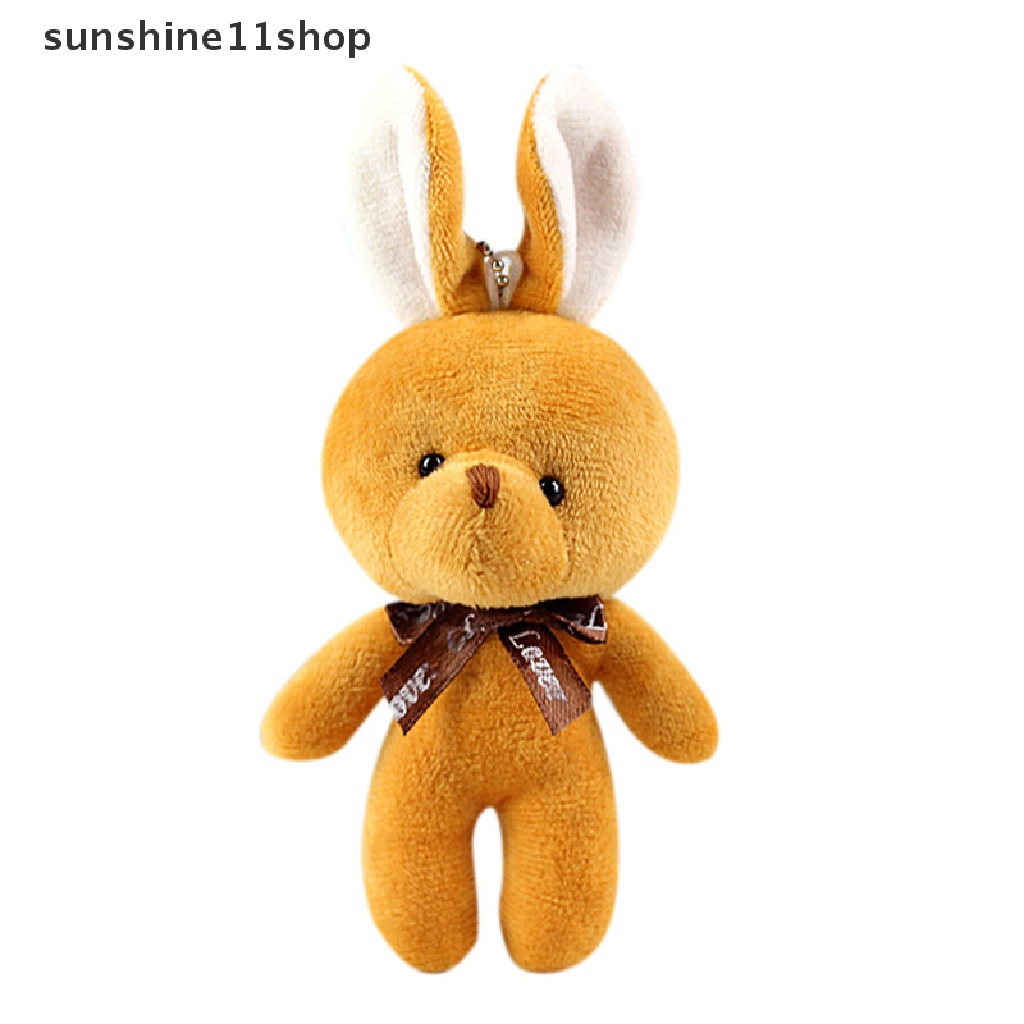 Sho Boneka Kelinci Boneka Kelinci Plush Toy Dasi Kupu Terang Sutra Rabbit Plush Toy Plush Toy Hadiah Kecil Untuk Pesta Pernikahan Gantungan Kunci Tas Ponsel Liontin PP Kapas Boneka Lembut Kelinci N