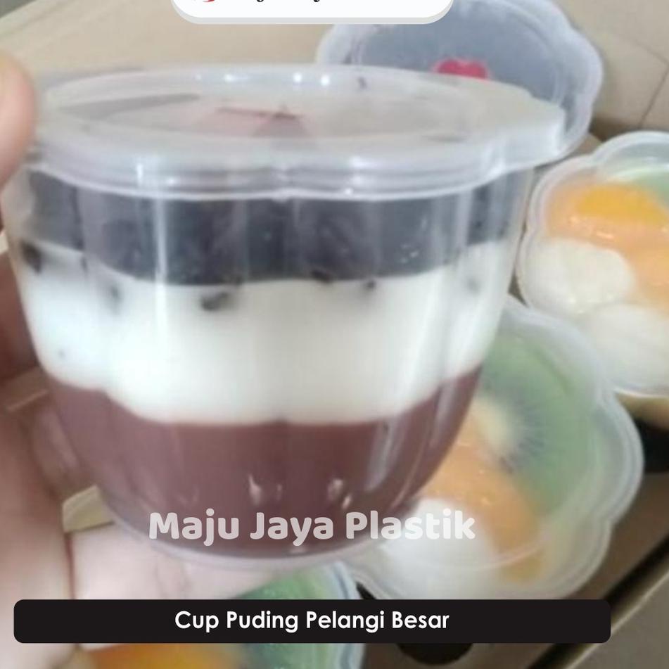 TERBARU   Cup Puding Pelangi Besar & Kecil isi 24 plus MURAH/ cup pelangi+tutup / pelangi/ cup puddi