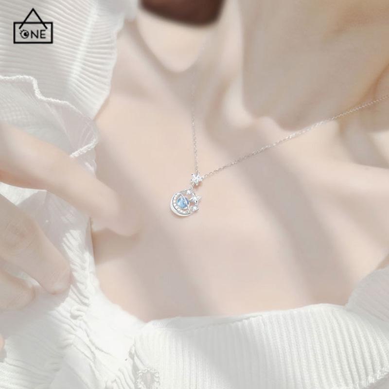 COD❤️Kalung Rantai Selangka Perak Gaya Korea Liontin Zircon Untuk Perhiasan Wanita-A.one