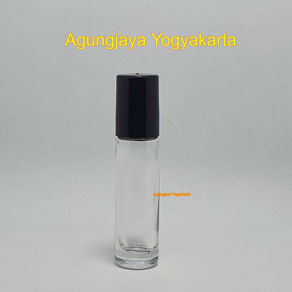 Botol Roll On 10 ml Clear Original Hitam / Botol Parfum 10 ml / Botol Fresh Care Kosong Stainless Or