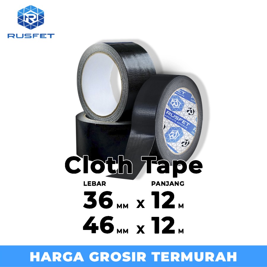 Lakban Kain Cloth Tape isolasi kain rusfet Solatip premium satuan