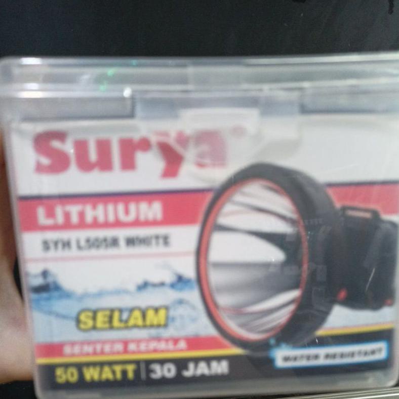 PRODUK- SENTER KEPALA CAS/SENTER KEPALA RECHARGEABLE SENTER KEPALA NYELAM CAS SURYA 50 WATT .