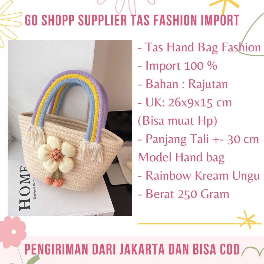 Tas Selempang Bahu Hand Bag Rajut Wanita Import Fashion Korea Terbaru - Tas Shoulder Bag Wanita Lucu Kekinian TG10