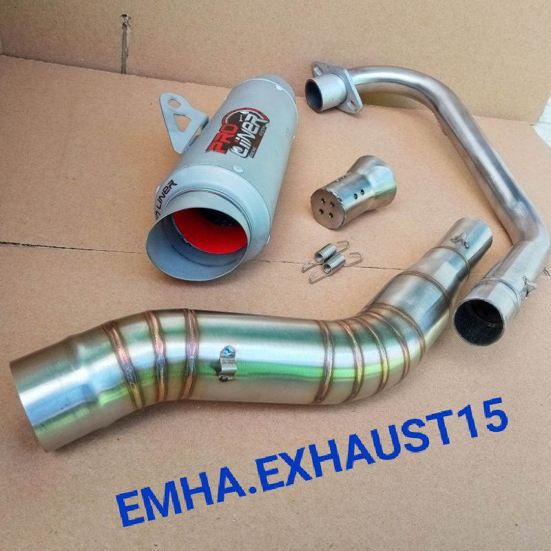 knalpot PROLINER TR1 leheran stainless vixsen new,jupiter mx,revo,supra GTR,R15 old,sonic,satria FU,