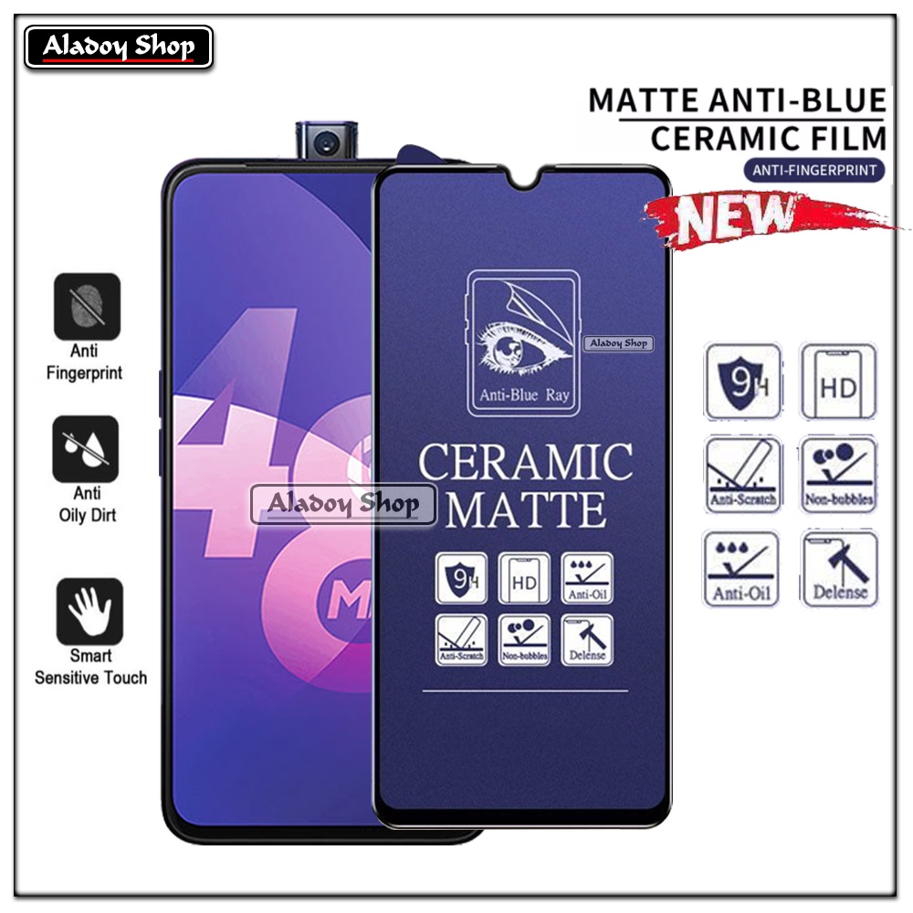 PAKET 3IN1 Anti Gores Blue Matte Anti Glare Oppo F11 Pro + Tempered Glass Camera dan Skin Carbon