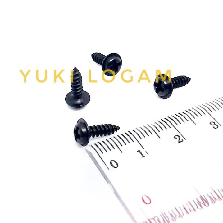 100 pcs sekrup hitam 3x6 3x8 3x10 3x12 3x14 sekrup kuning sekrup transistor skrup TR final sekrup el