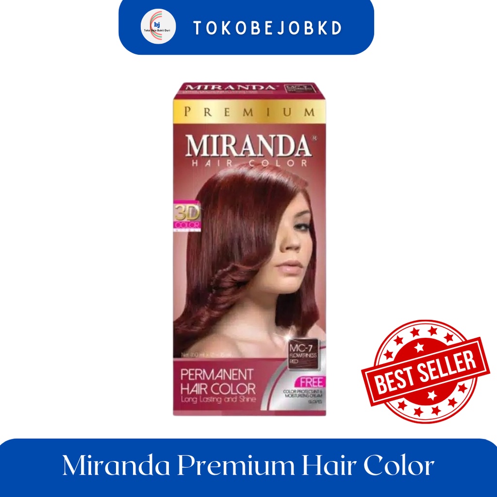 

Miranda Premium Hair Color 10 ml (Pewarna Rambut) Nomor MC-7 Floweriness Red