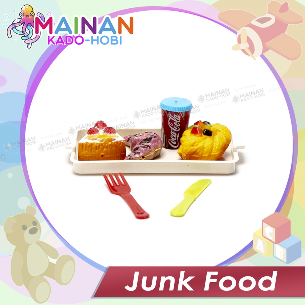 MAINAN ANAK MINATUR SET MAKANAN MASAKAN JUNK FOOD DIMSUM