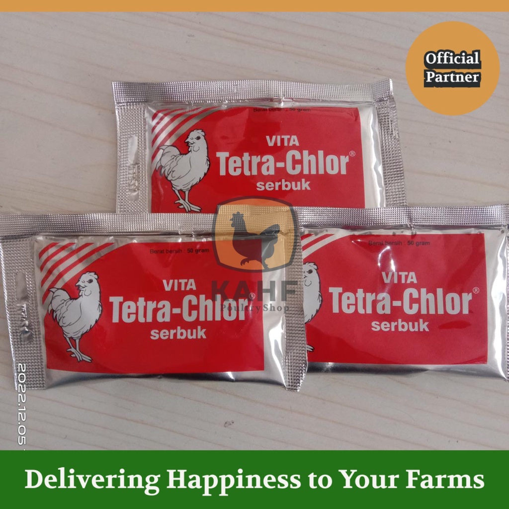 Vita Tetra Chlor serbuk 50 gram Obat Antibiotik Ayam CRD Ngorok Snot