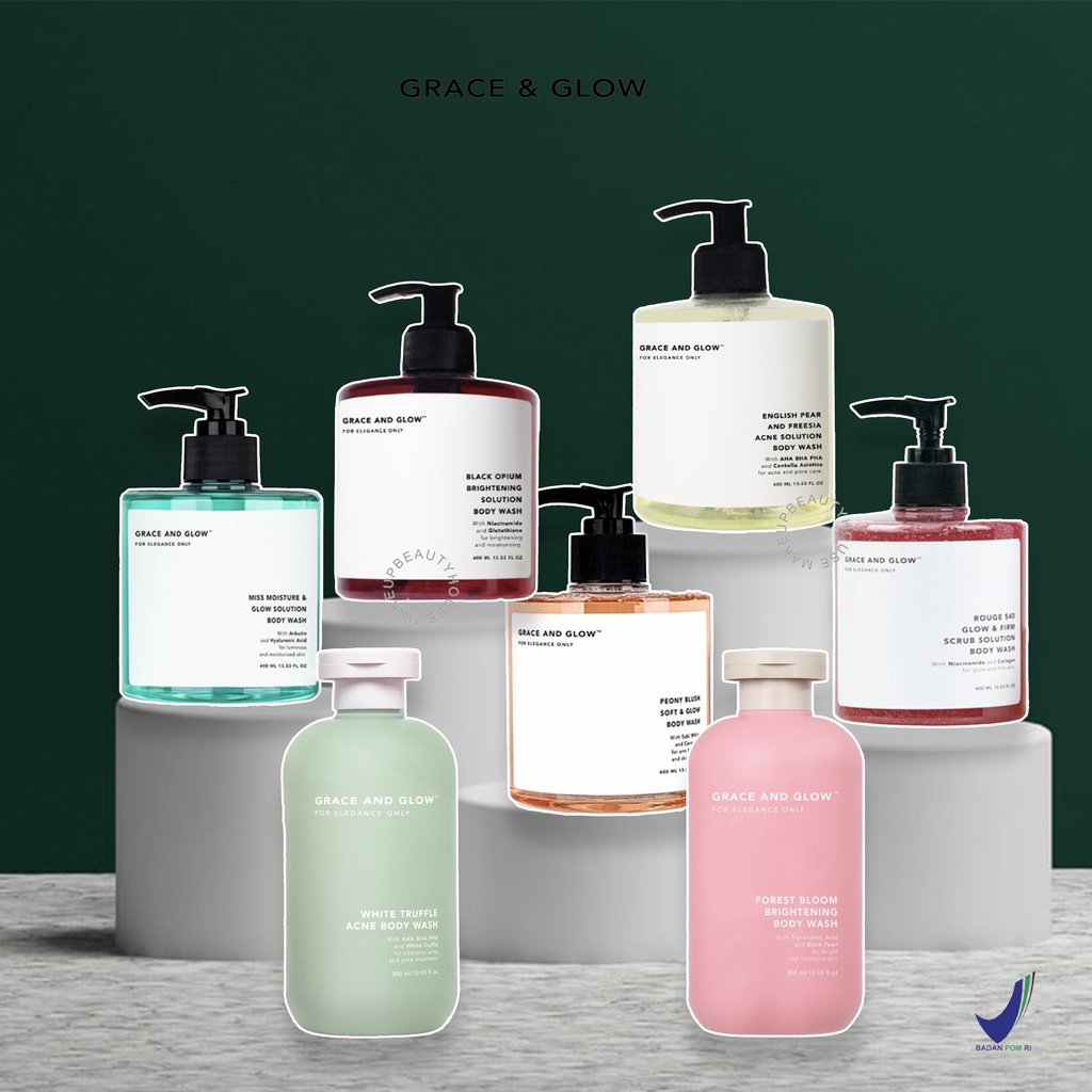 Jual GRACE & GLOW Body Wash 400ml | Black Opium | English Pear | Rouge