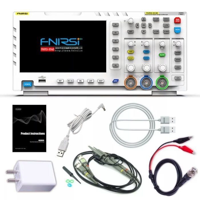 FNIRSI-1014D Osiloskop Digital 2 in 1 Generator Sinyal Input Saluran