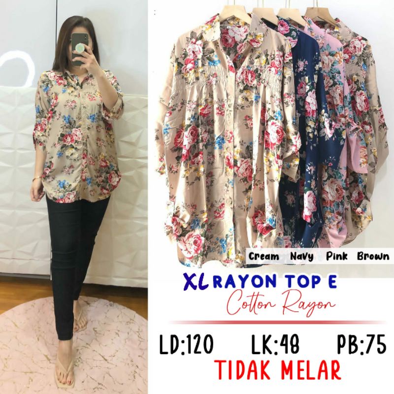 XL RAYON TOP E XLARGE KEMEJA HEM BIGG