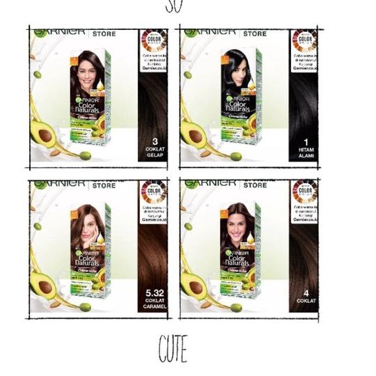 Silahkan Beli--GARNIER Color Natural Hair Color CAT SEMIR RAMBUT HITAM Coklat Caramel