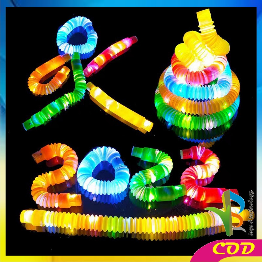 RB-M296 Mainan Anak Light Up Pop Pipes Led / Fidget Pop Tubes Sensory Toys / Maenan Kreasi Lampu Stick Selang Pipa Anak