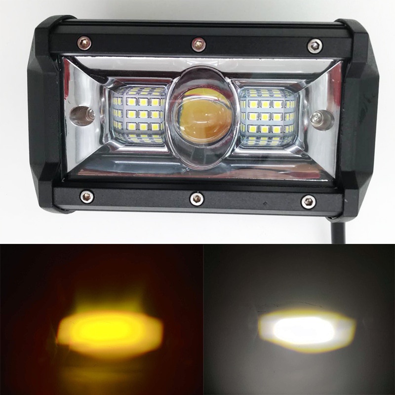 2pcs 54W LED Kerja Lampu Bar Tahan Air Lampu Kabut Lampu Putih Lampu Kuning untuk Truk Jeep Sepeda Motor SUV ATV Mobil P