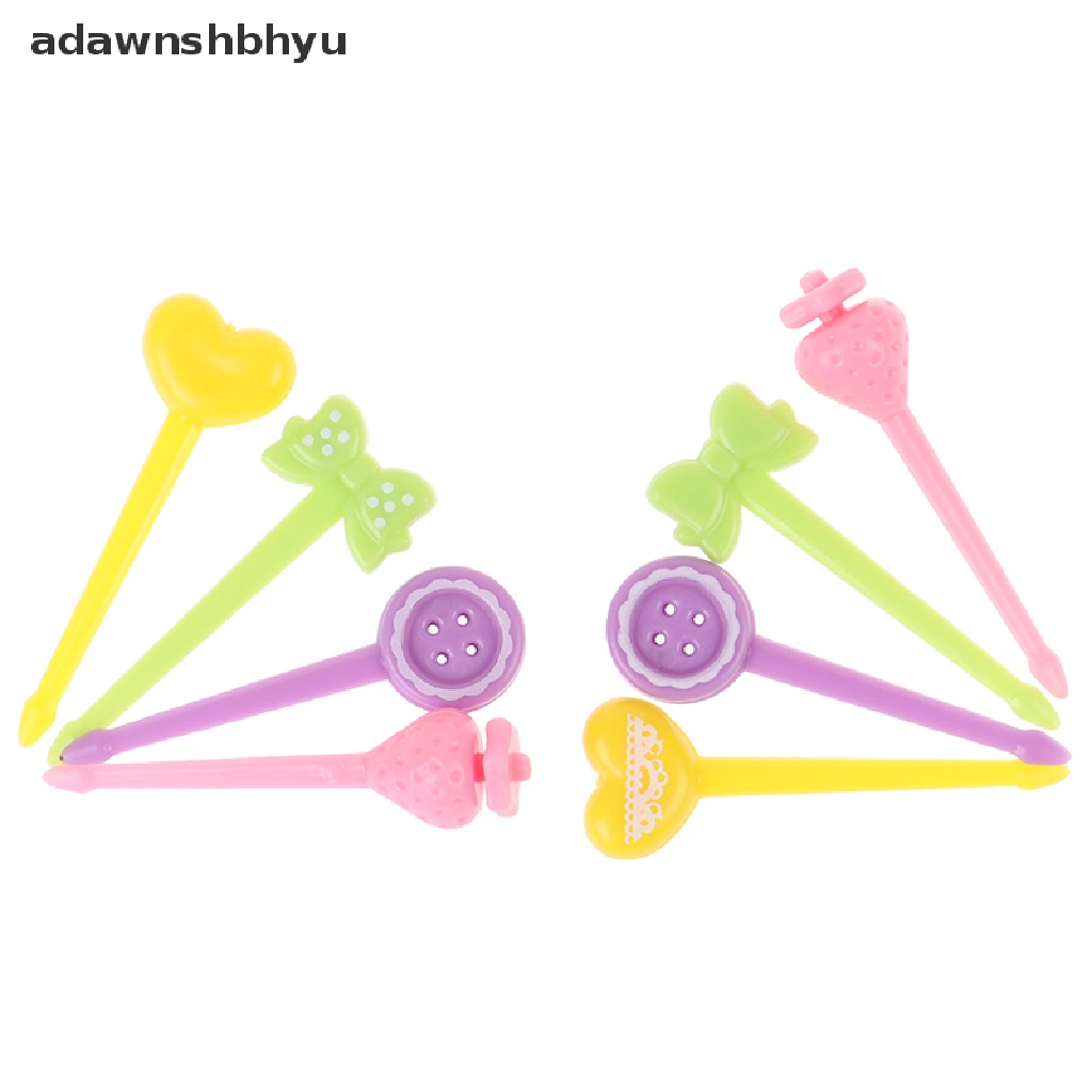 Adawnshbhyu 8pcs Garpu Buah Mini Anak Snack Kue Dessert Food Pick Tusuk Gigi Bento Lunches ID
