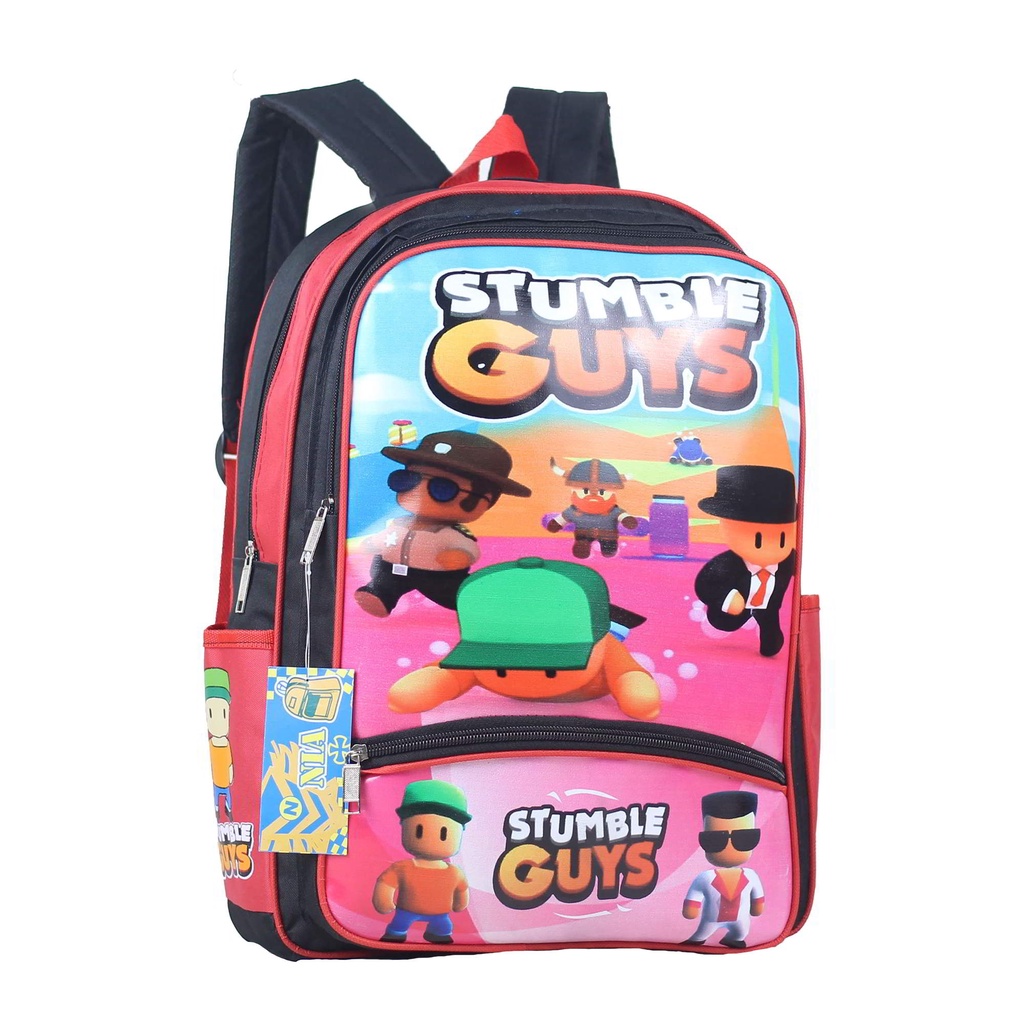 Tas Gendong Gambar Stumble Guys Kartun Game Anak Cowok Ransel Laki-Laki TK SD Keren Bagus