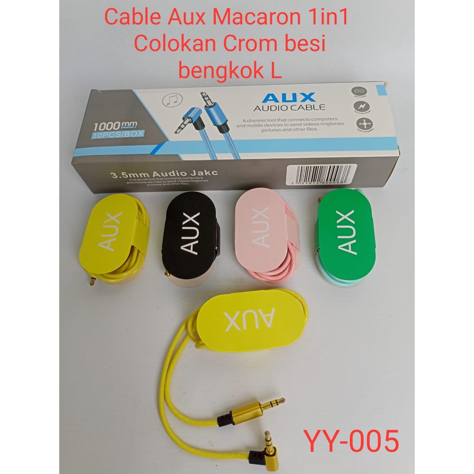 PROMO BEST PRODUCK KABEL AUDIO 1 IN 1 YY-002 / YY-003 YY-005 CONVERTER AUDIO 3.5MM KABEL AUX CABLE 1M REAL PICT MACARON by.sultan