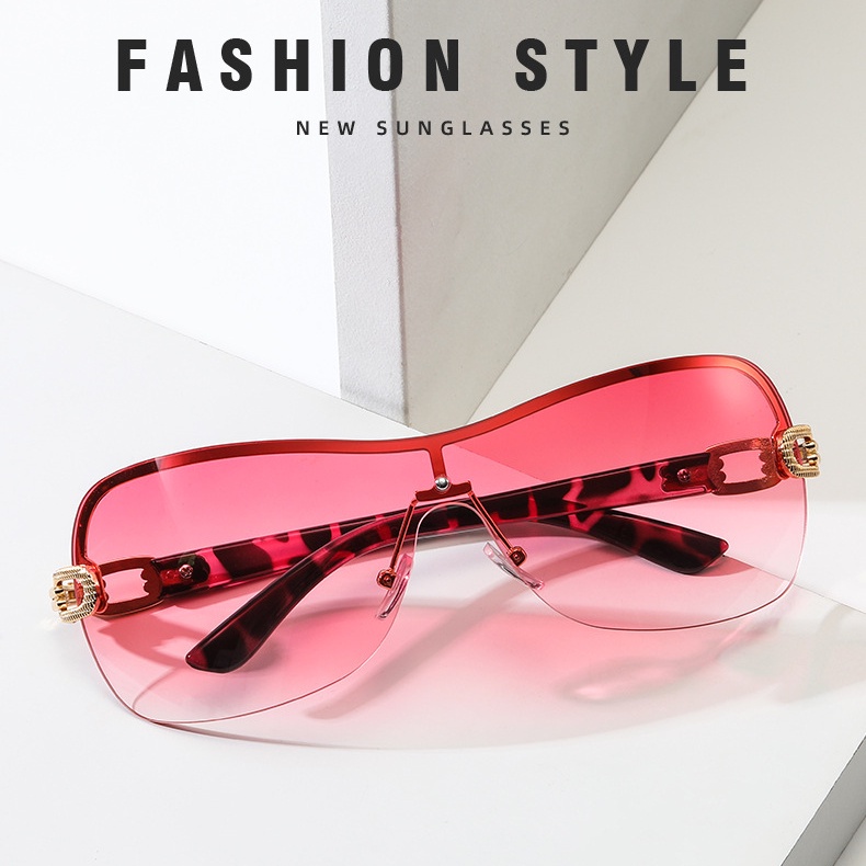 2023fashion Aesthetic Shades Sunglasses Untuk Wanita/Pria Kacamata Tanpa Bingkai Eyeglasses Colour