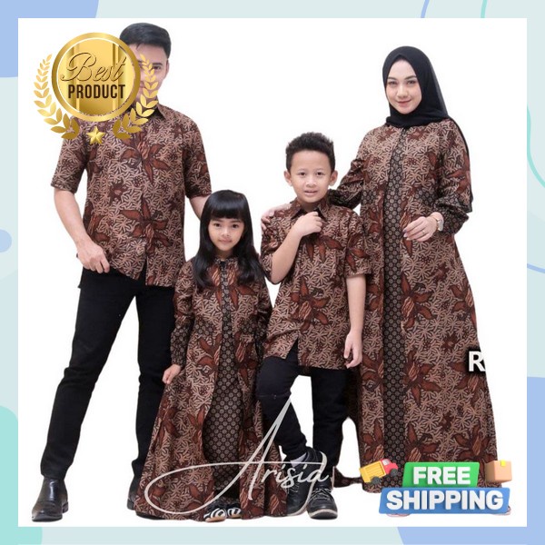 Bju Setelan Pasangan Pakaian Suami Istri Casual Baju Gamis Pria Wanita Muslim Games Kapel Sarimbit B