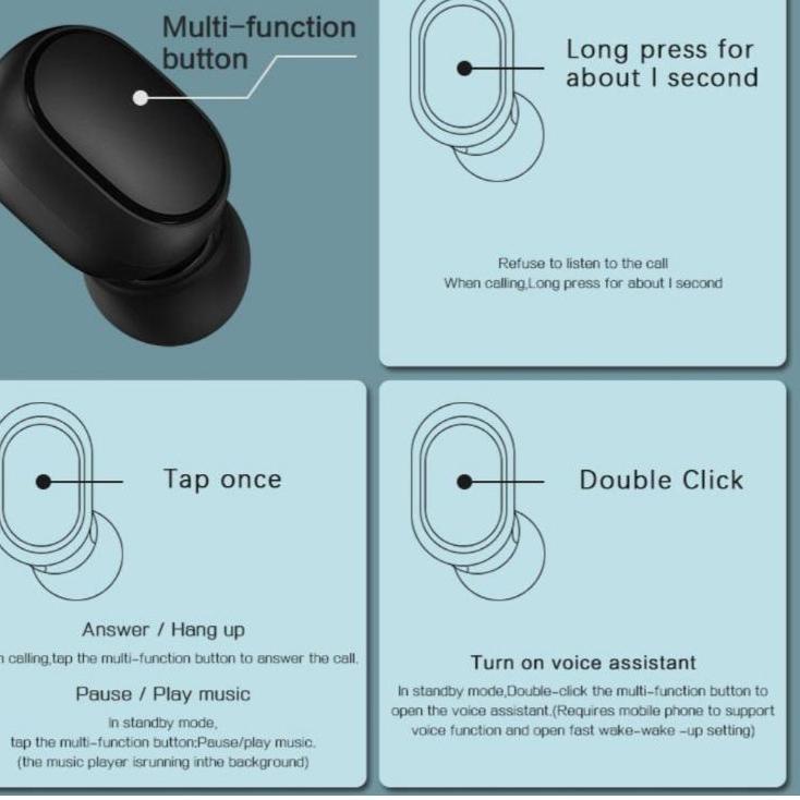 Murah Trending [Free Casing] Headset Bluetooth earphone Xiaomi Airdots Earbuds TWS Bluetooth