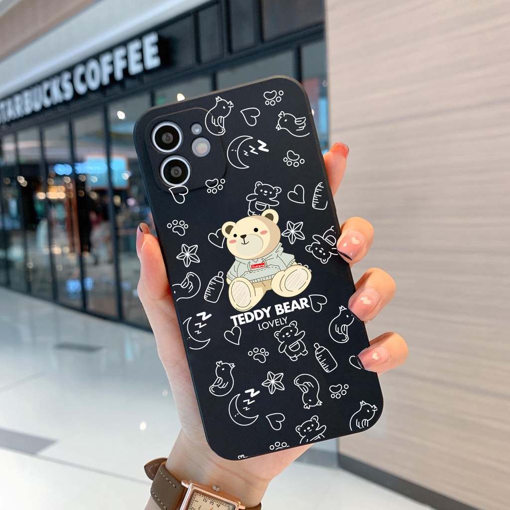 CASE TEDDY BEAR OPPO A5S A7 A11K A12 A54 A53 A15 A15S A16 A17 A17K A3S A5 A9 2020 A52 A33 A55 A76 A96 A92 A74 4G A95 5G RENO 7 5G 5 5F 6